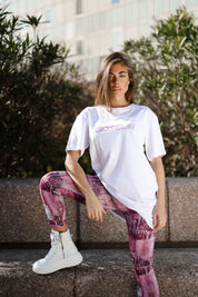 Completo Shirt Diamond e Leggings Denim Rosa