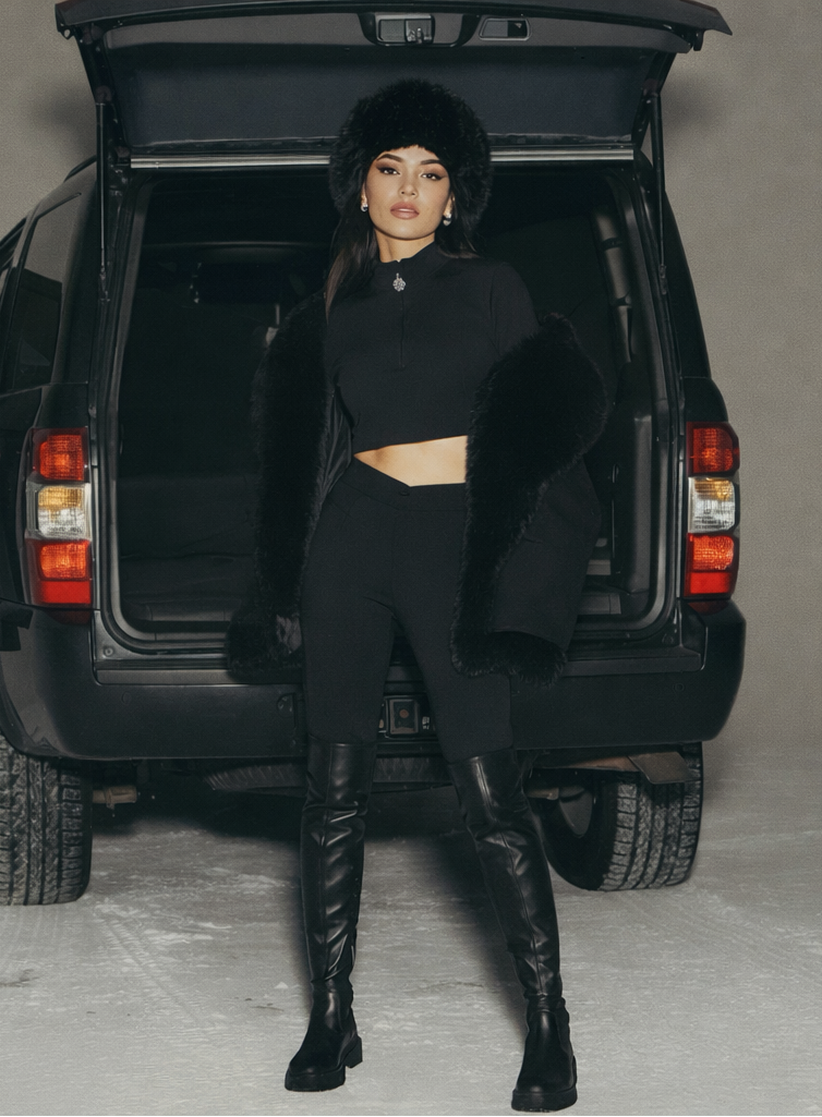 Completo BLACK NOIR – Crop top + leggings