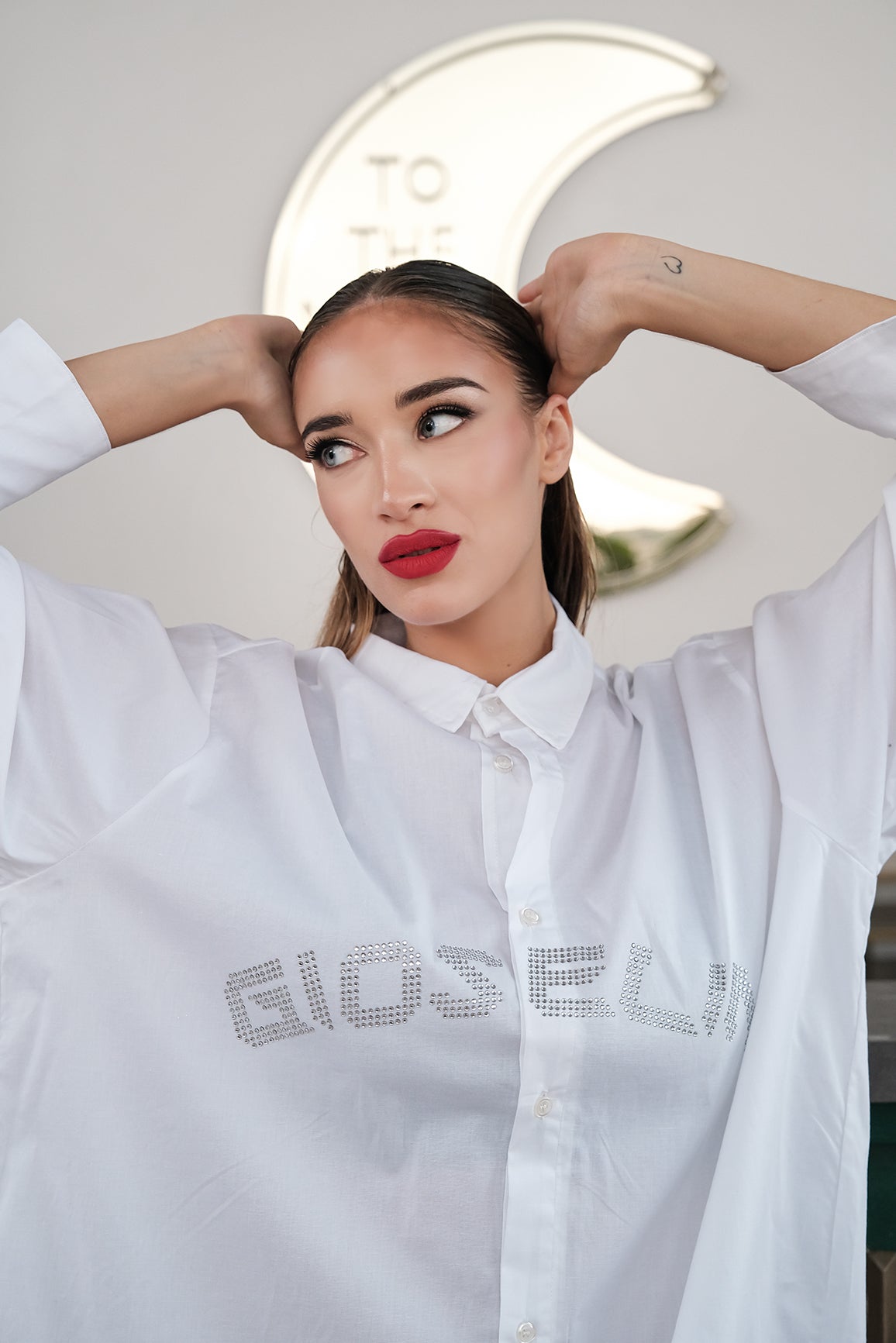 Camicia Oversize Diamond Bianca Gioselin