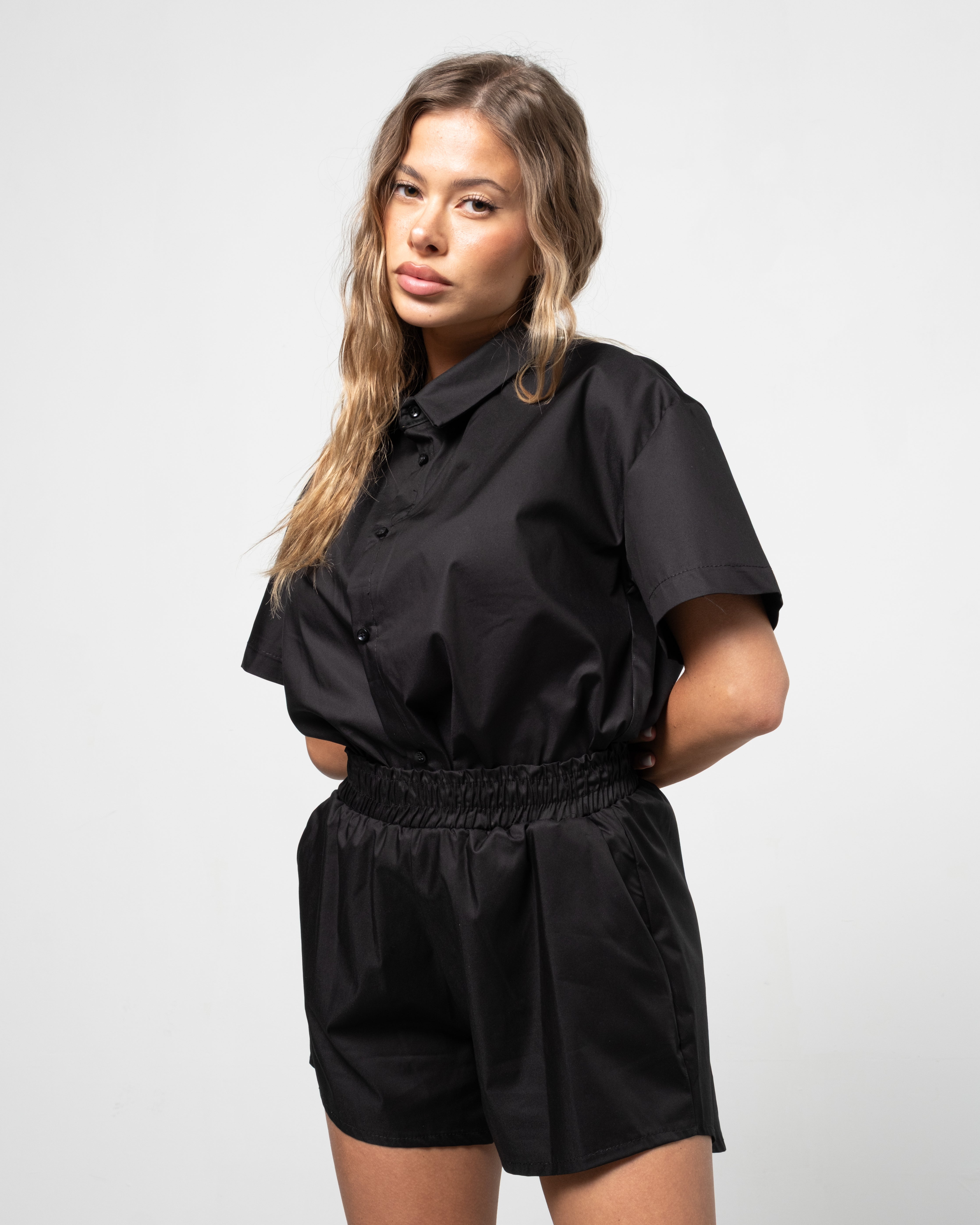 Completo Camicia & Shorts Nero