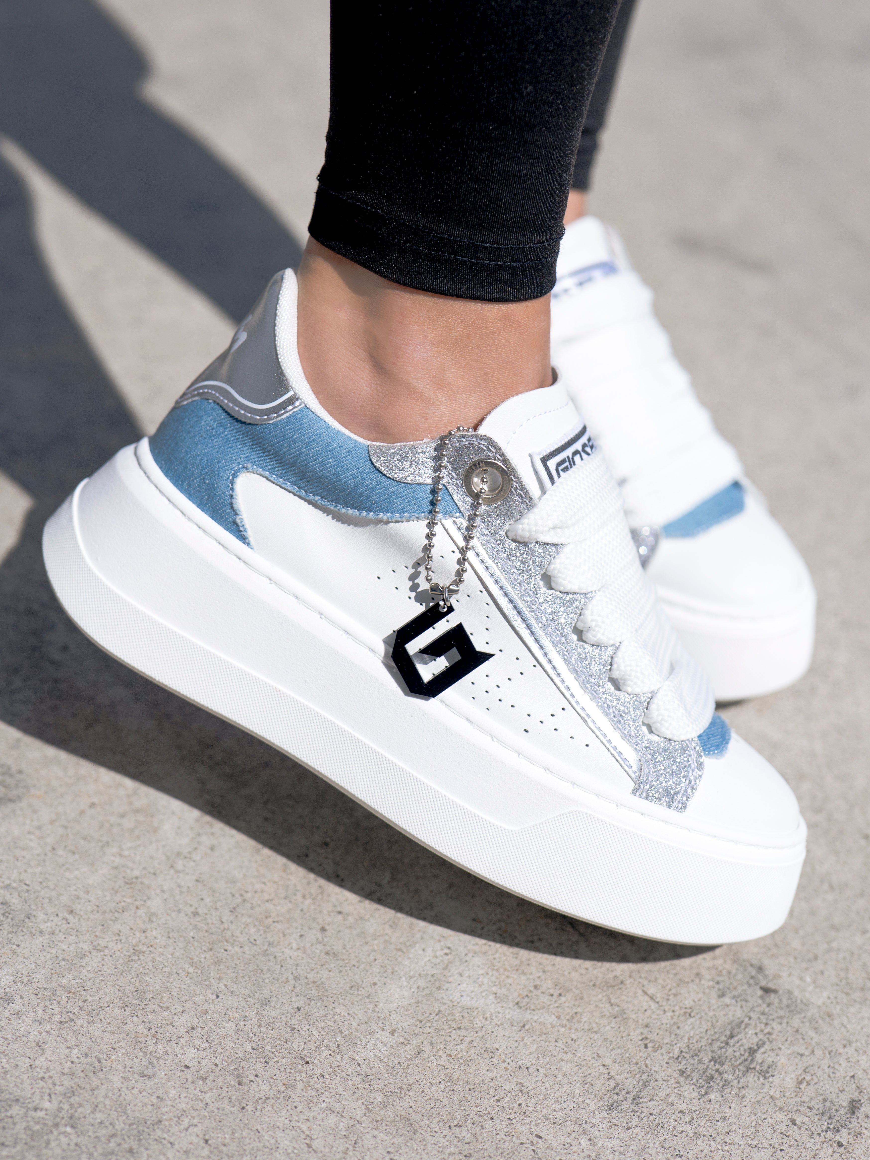 STAR Silver Glitter Denim