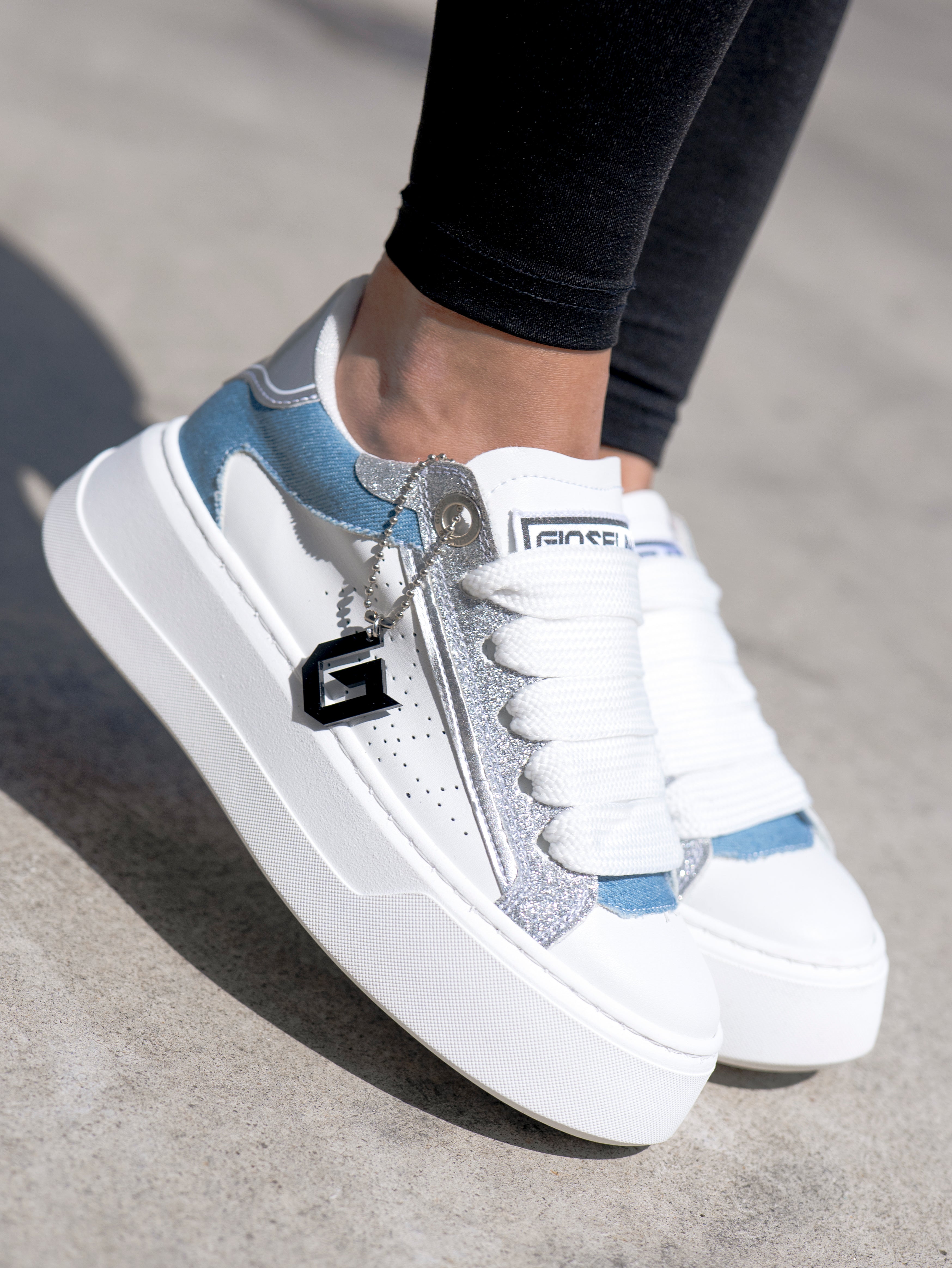 STAR Silver Glitter Denim