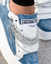 Collier Denim in Argento